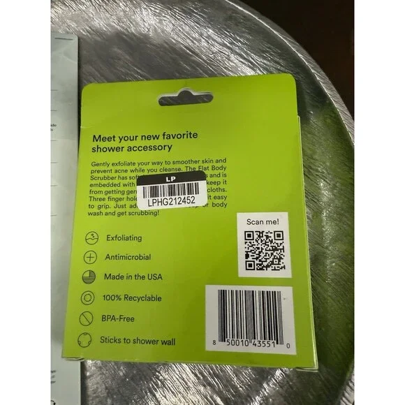 EcoTools Wooden Body Massager & USA Ultimate Flat Body Scrubbers Green Silicone - Picture 6 of 6